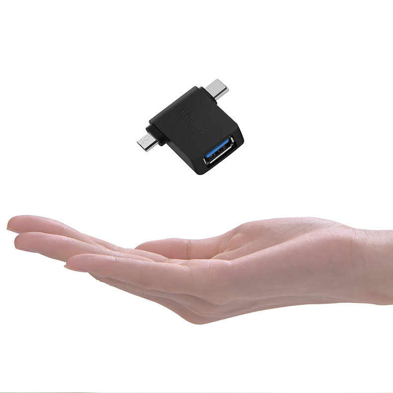 OTG microUSB / USB-C - USB-A UGREEN U30453, Black