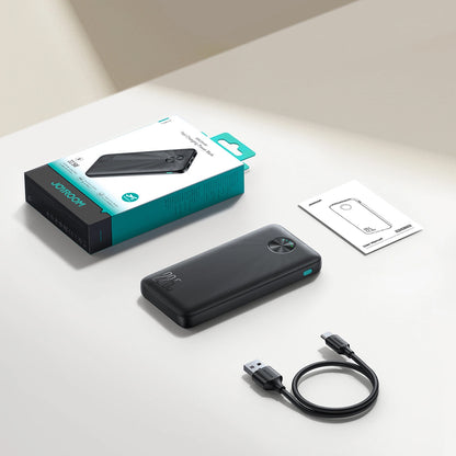 External Battery Joyroom JR-PBF15, 10000mAh, 22.5W, QC + PD, 1 x USB-C - 2 x USB-A, Black 