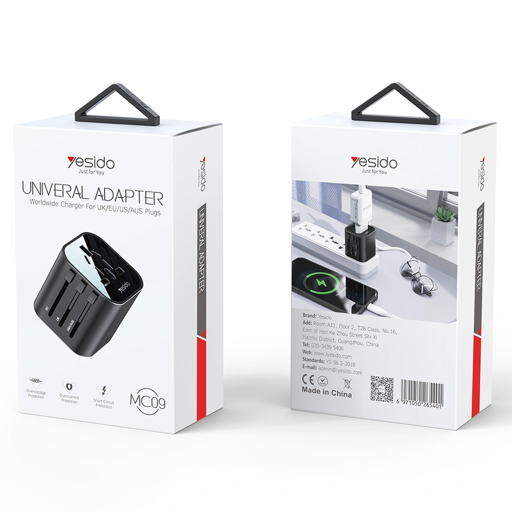 Network Charger Yesido MC09 Travel, Black 