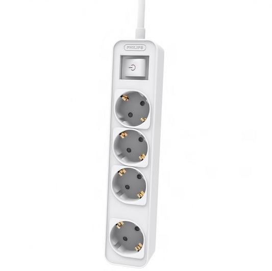 Extension Cord Philips, 4 x Schuko, 1.5m, White CHP2144W/60